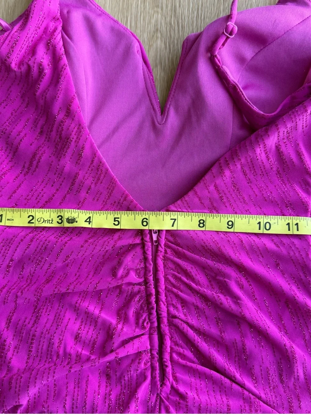 City Triangles Pink Glitter V-Neck Strappy Sleeveless Maxi Dress Stretch 5